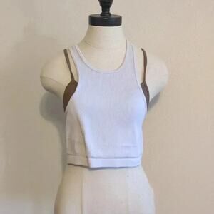 AS revival layered sports bra size Large white and brown